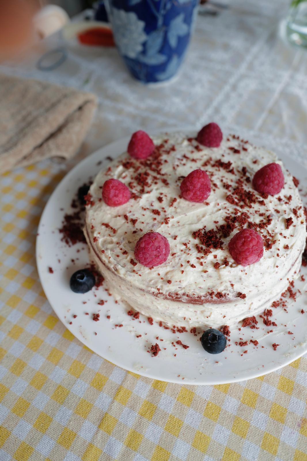 Homemade cake during workshop