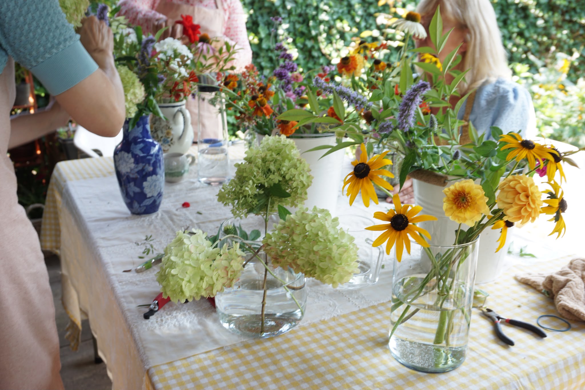 Workshop flowers and tools